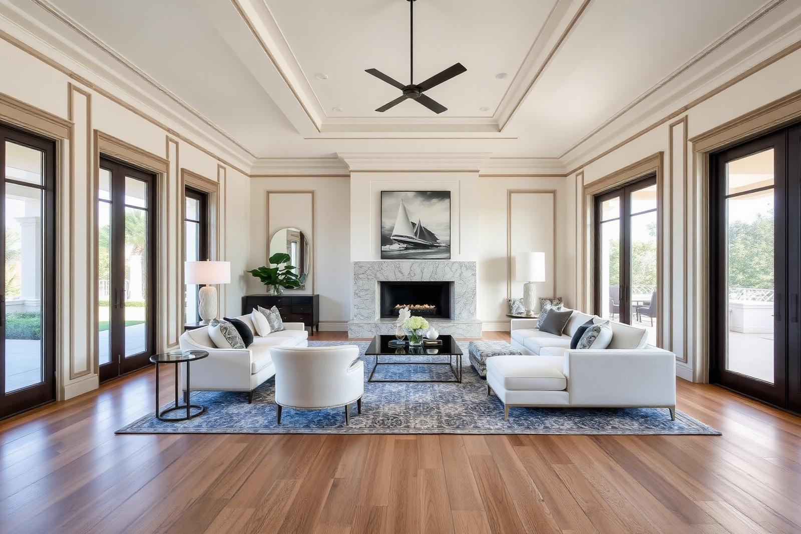 Bright coastal South Florida living room remodel