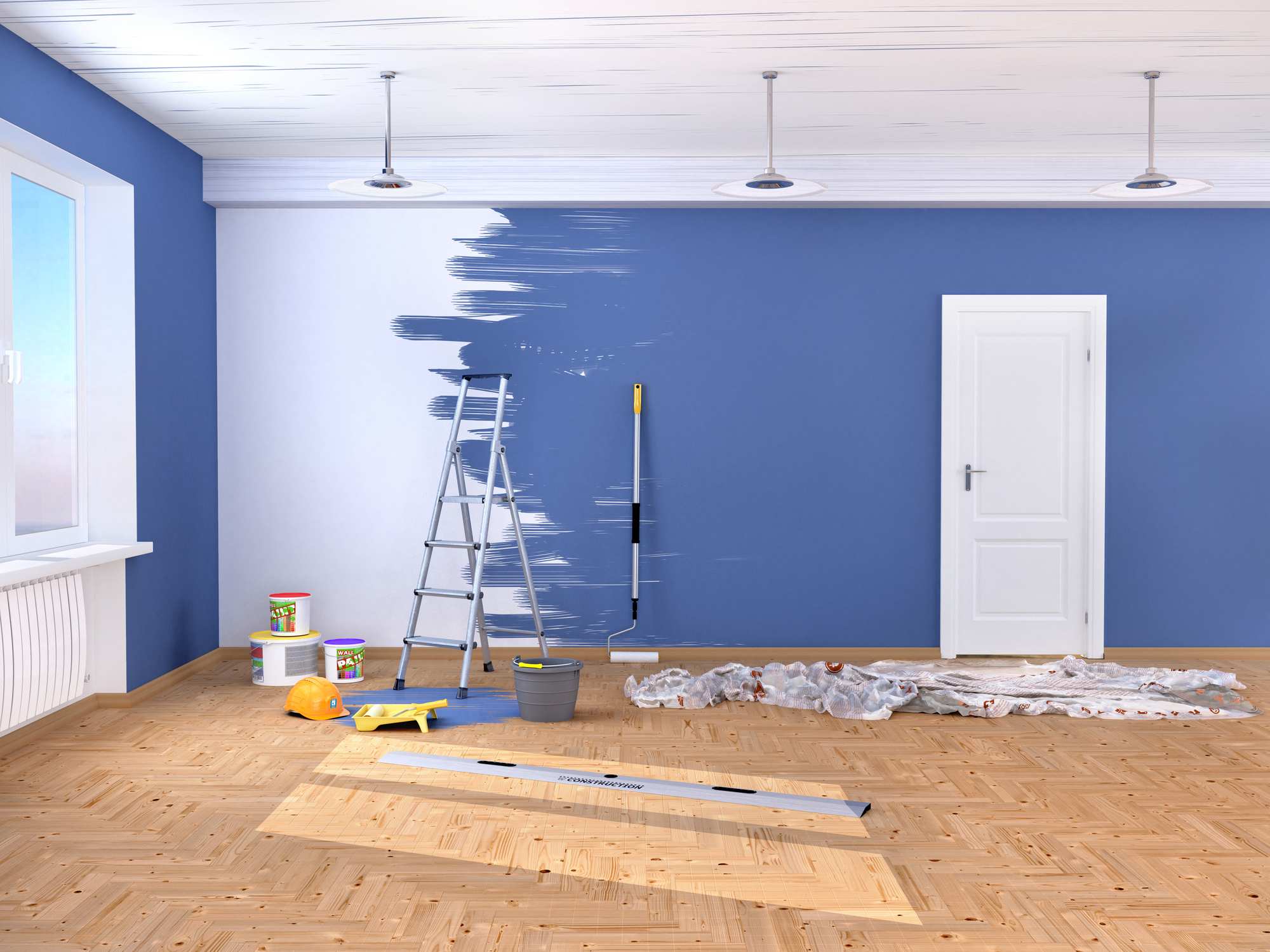 Interior painting project with accent wall in Golden Beach, FL